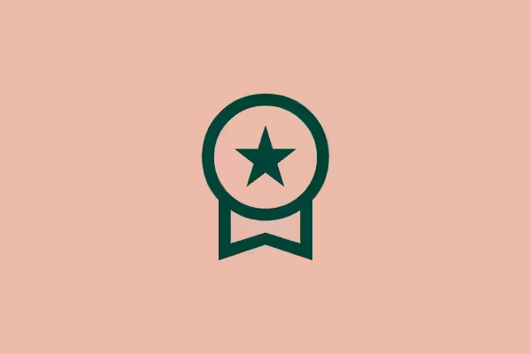 An award graphic with a star in it. 