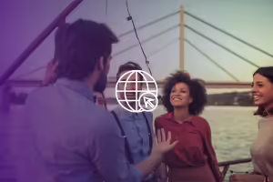 man telling stories to other people