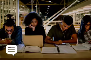 young adults studying in college 