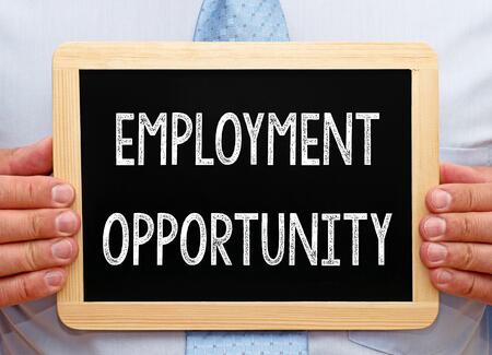 Employment Opportunity written on chalkboard