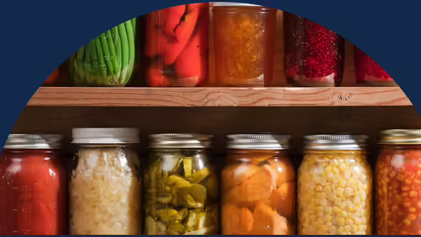 canned goods on a shelf