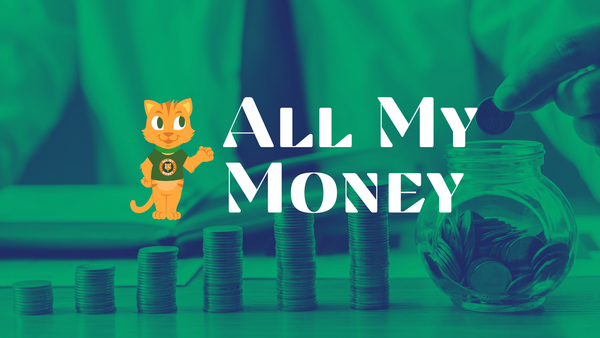 Cartoon of a cat "All My Money"