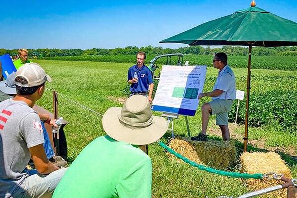 University of Illinois scientists explain the latest crop research to attendees at a recent Orr Agricultural Center field day.