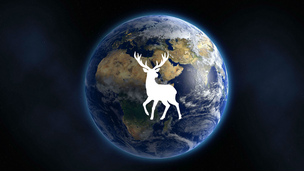 Image of a globe with a reindeer
