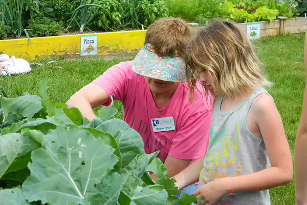 youth and adult gardening