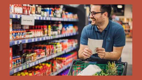 Person shopping in a grocery store with a list, Budgeting Workshop