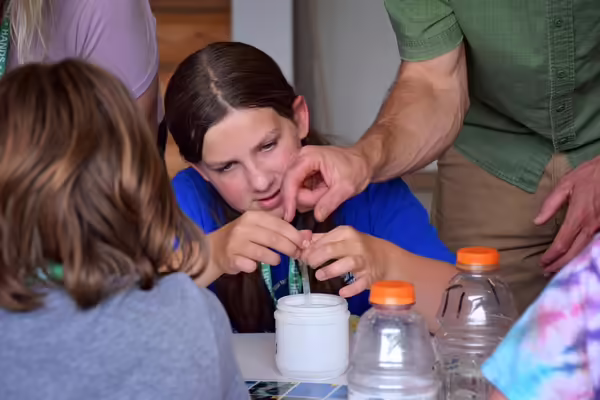 girl using a pipette