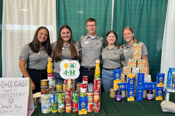 Youth pose with collected donations.