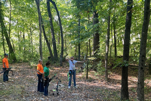 Youth archers competing.