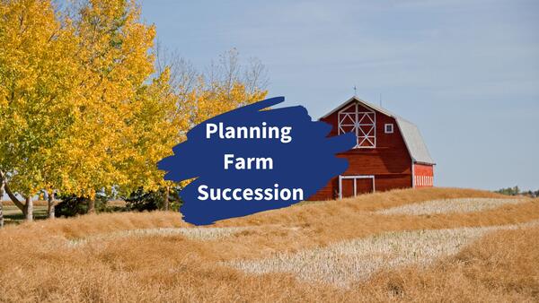 Farm with red barn and fields