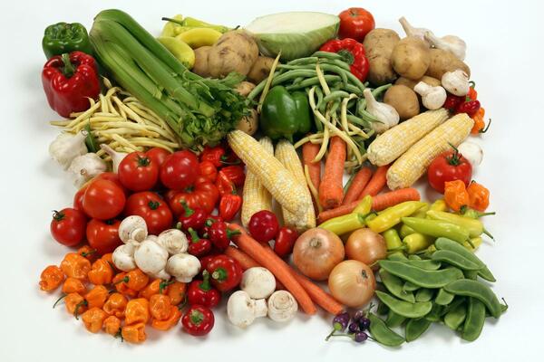 A group of various fresh vegetables