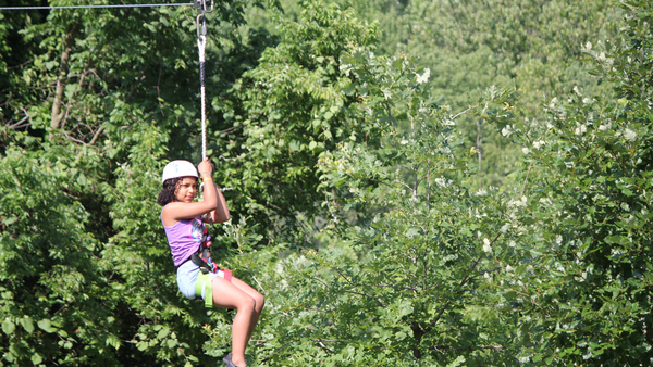 Youth ziplining.