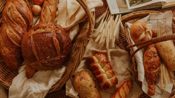 Close Up Photo of Bread on Basket