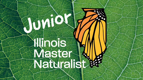 Junior Master Naturalist program logo in front of a tree leaf