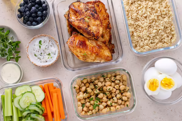 Meal-prepped food