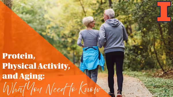Senior couple running in the woods