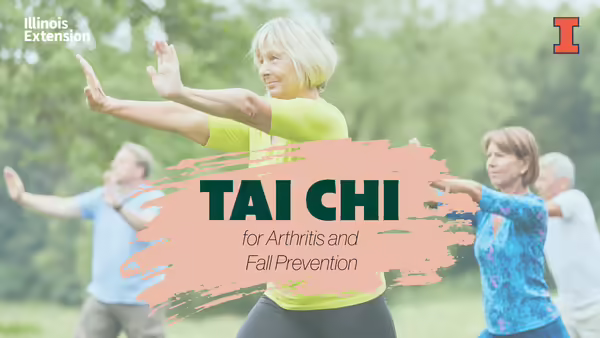 People doing Tai Chi Movements with Illinois Extension branding