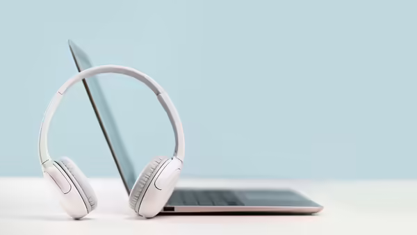 Headphones and laptop