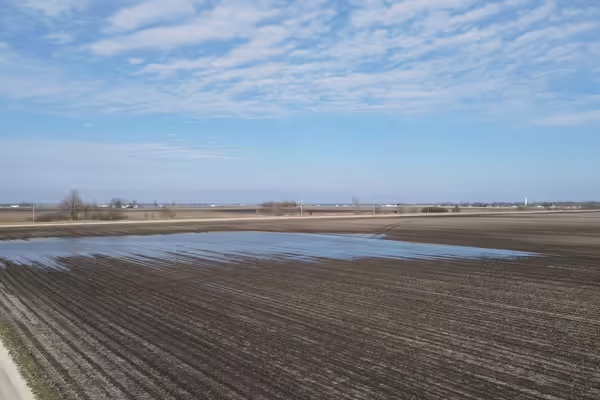 pond in a farm field