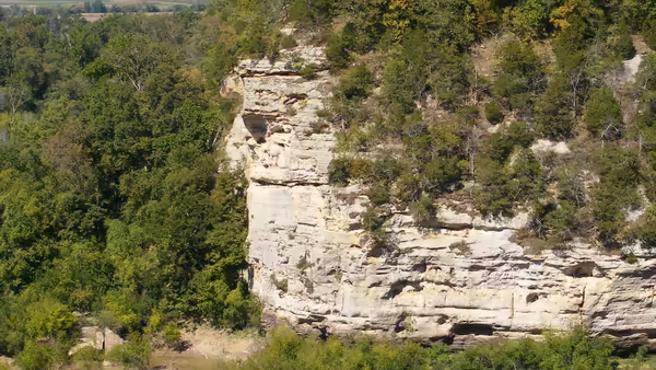 Bluff overlooking river bottoms