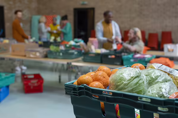 People in a food pantry