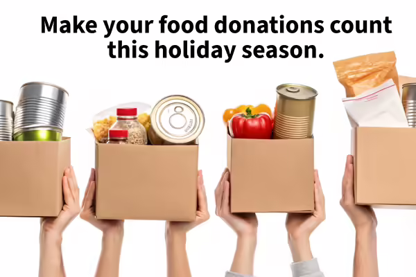 hands hoding boxes of foods to donate