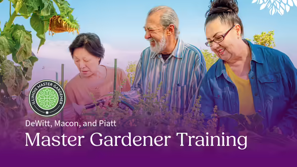 Asian woman, White man, White woman smiling and watering a garden bed.