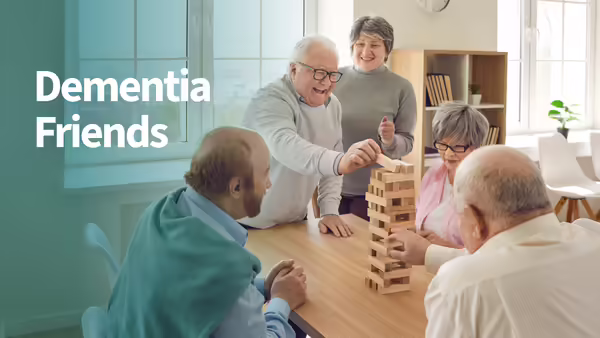 Dementia Friends - Group of older adults playing Jenga