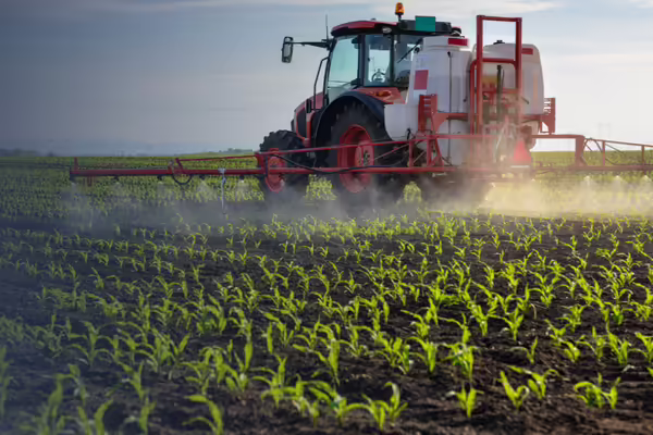 tractor with sprayer