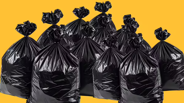 black garbage bags