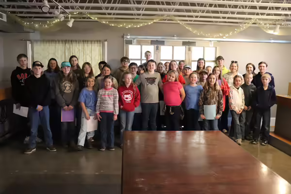 A group photo of the youth participants from the livestock quiz bowl contest.