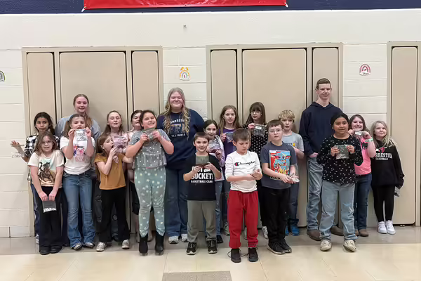 Kids standing smiling