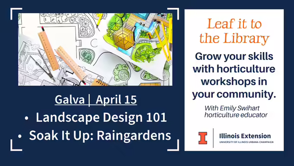 landscape design materials alongside program date and time