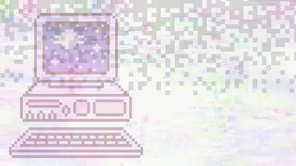 Computer on pixalted screen