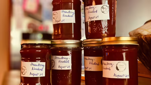 labeled jars of jam