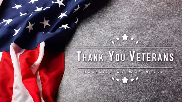US Flag with Thank You Veterans