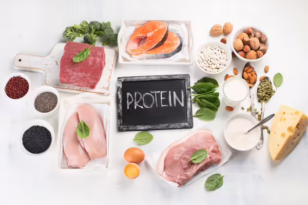Multiple protein food sources... chicken, salmon, beef, beans..