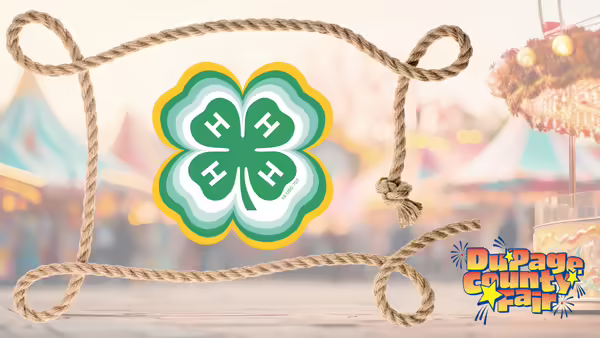 faded fair scene in background with lasso around 4-H logo