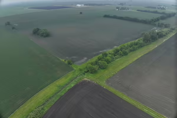 arial view of farmland
