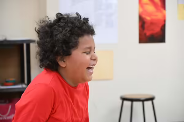 a little boy laughing