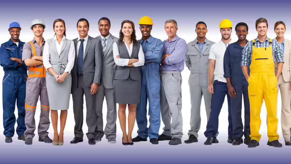 variety of people in work attire