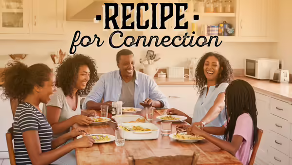 Family together for a meal