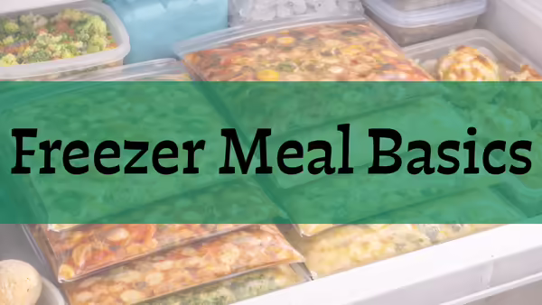 frozen food in containers in a freezer