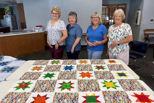 Pictured left to right are Nimble Thimble members Sharon Collins, Lauri Ireland, Loreen Dresser, and Lauri Hargrove