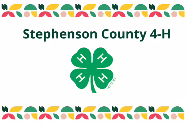 white background, colorful borders and green clover