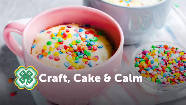 Cake in a pink mug with sprinkles