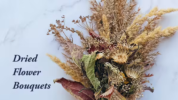 Native flowers and grasses bouquet