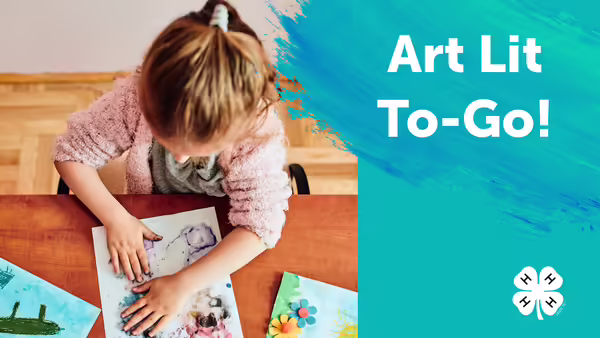Art Lit To-Go with a girl making art at a table