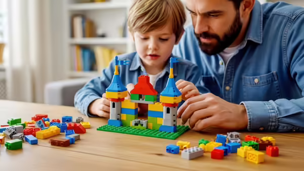 kids playing with building bricks