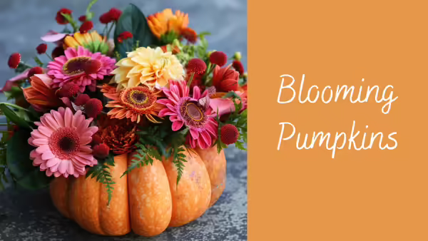 pumpkin with flowers in it